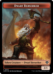 Elemental (0024) // Dwarf Berserker Double-Sided Token [Commander Masters Tokens] | RetroPlay Games