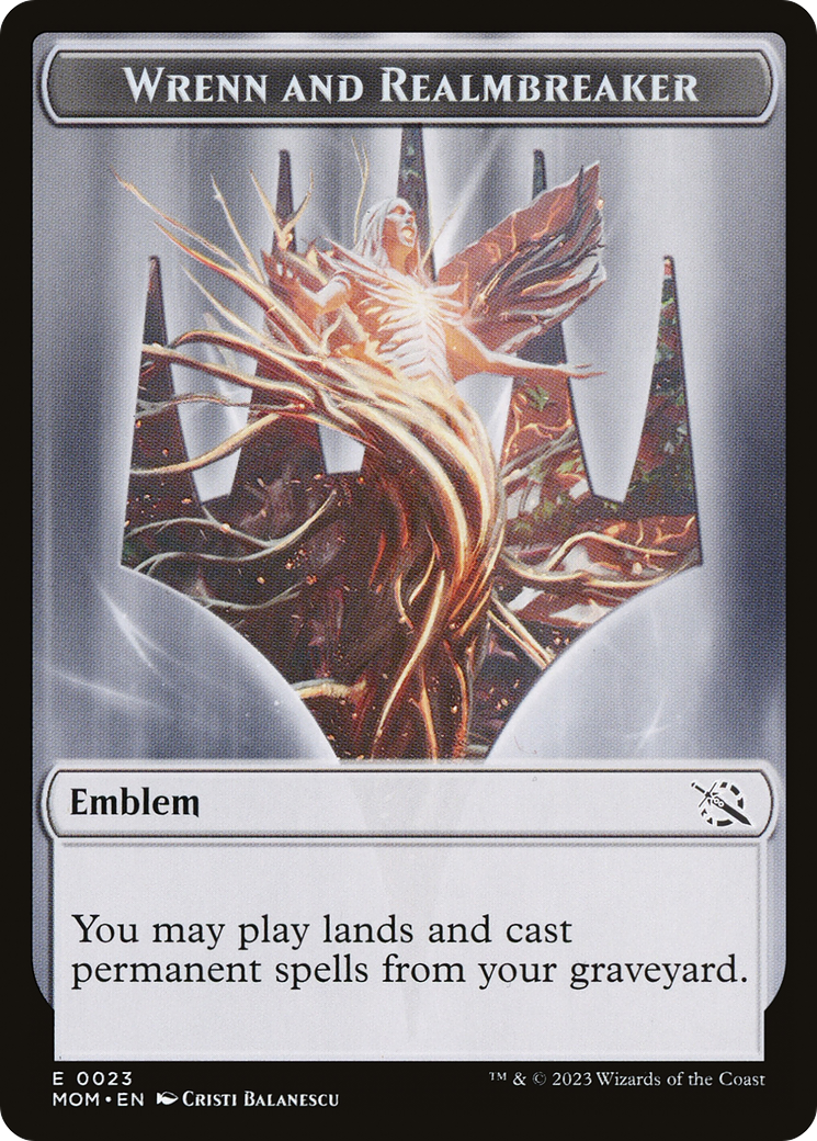 Treasure (21) // Wrenn and Realmbreaker Emblem Double-Sided Token [March of the Machine Tokens] | RetroPlay Games