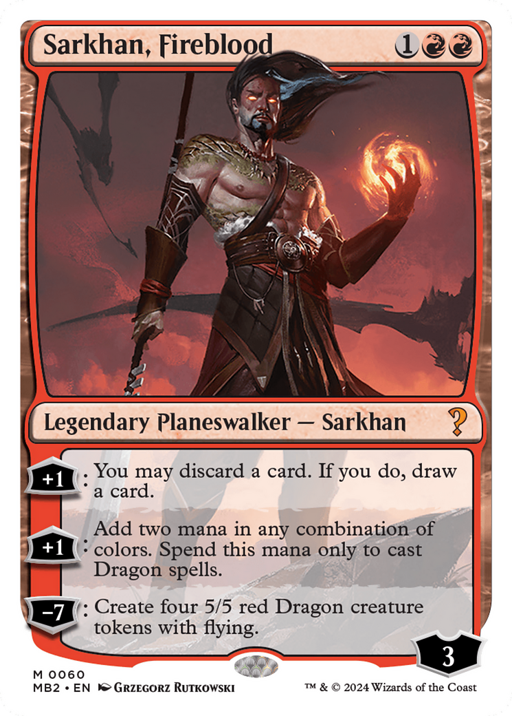 Sarkhan, Fireblood (White Border) [Mystery Booster 2] | RetroPlay Games