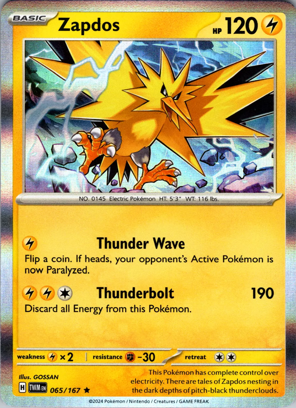 Zapdos (065/167) [Scarlet & Violet: Twilight Masquerade] | RetroPlay Games