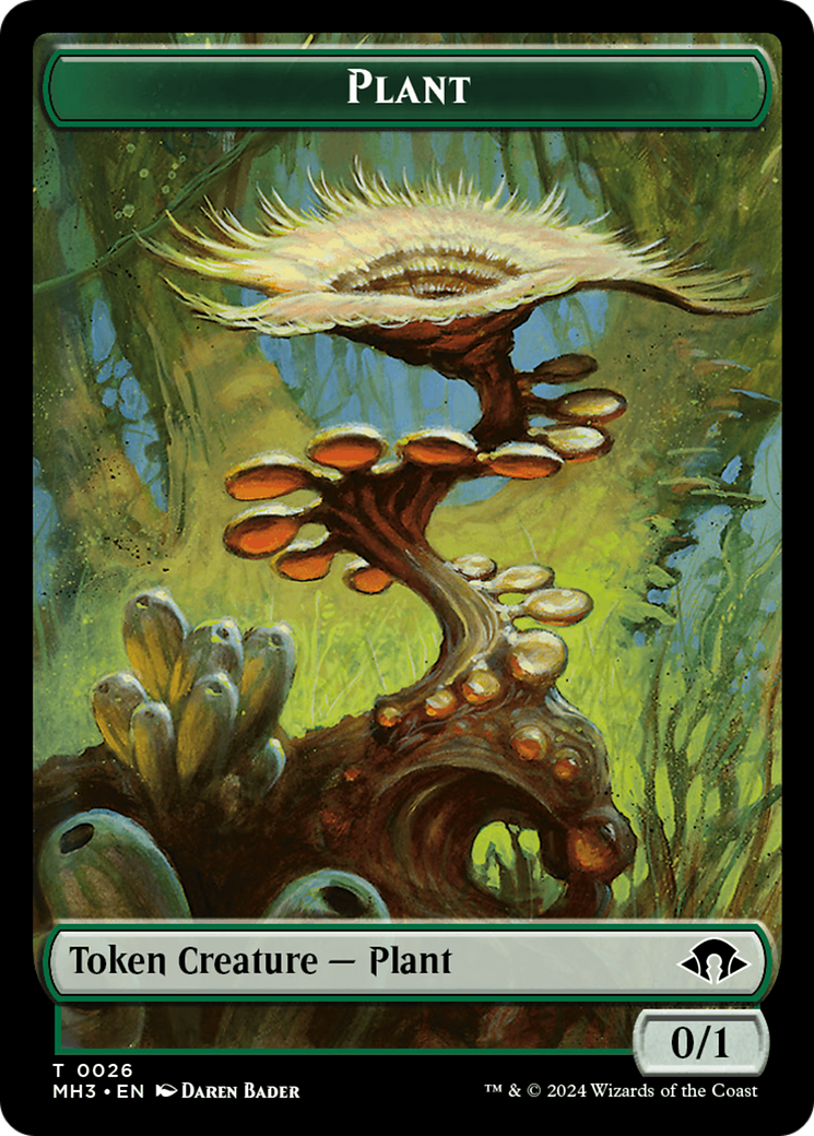 Ape (Ripple Foil) // Plant Double-Sided Token [Modern Horizons 3 Commander Tokens] | RetroPlay Games