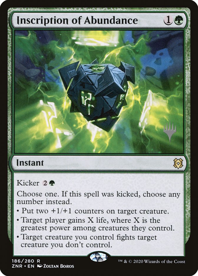 Inscription of Abundance (Promo Pack) [Zendikar Rising Promos] | RetroPlay Games