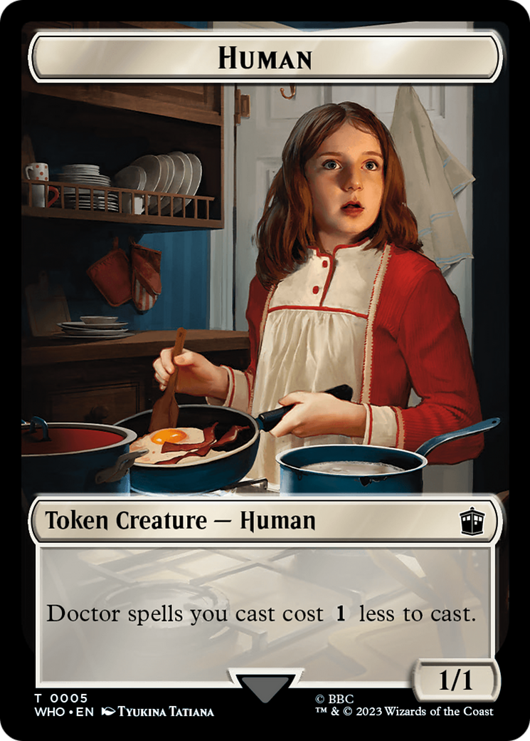 Human (0005) // Clue (0023) Double-Sided Token [Doctor Who Tokens] | RetroPlay Games