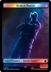 Human Rogue // Dinosaur Double-Sided Token (Surge Foil) [Doctor Who Tokens] | RetroPlay Games