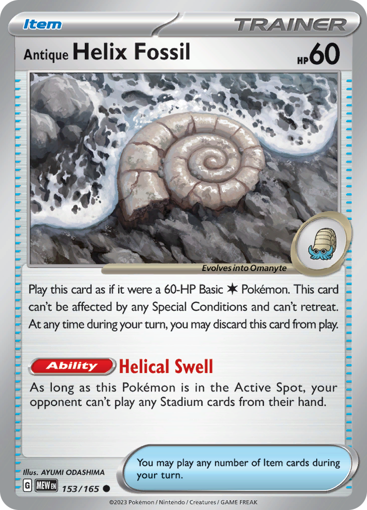 Antique Helix Fossil (153/165) [Scarlet & Violet 151] | RetroPlay Games