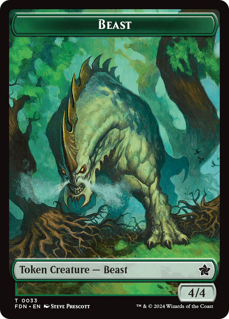 Dog // Beast (0033) Double-Sided Token [Foundations Tokens] | RetroPlay Games