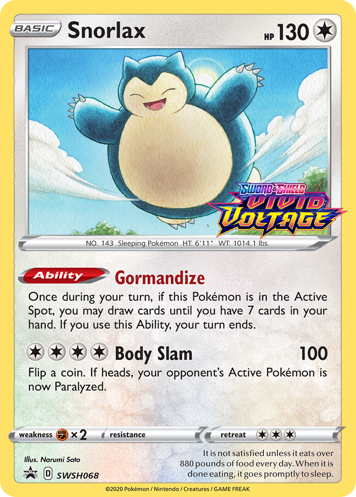 Snorlax (SWSH068) (Prerelease Promo) [Sword & Shield: Black Star Promos] | RetroPlay Games