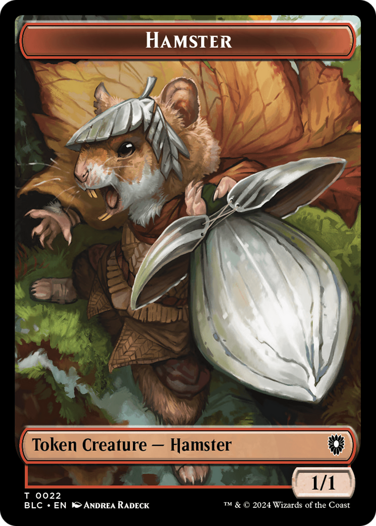 Hamster // Saproling Double-Sided Token [Bloomburrow Commander Tokens] | RetroPlay Games