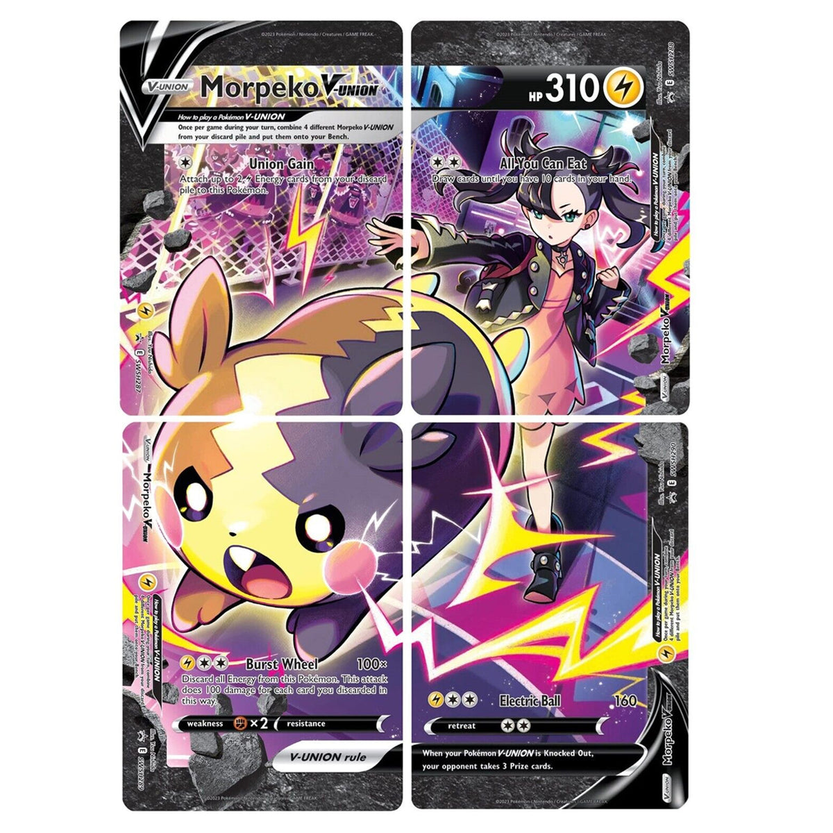 Morpeko V-Union (SWSH287-290) (Set of 4) [Sword & Shield: Black Star Promos] | RetroPlay Games