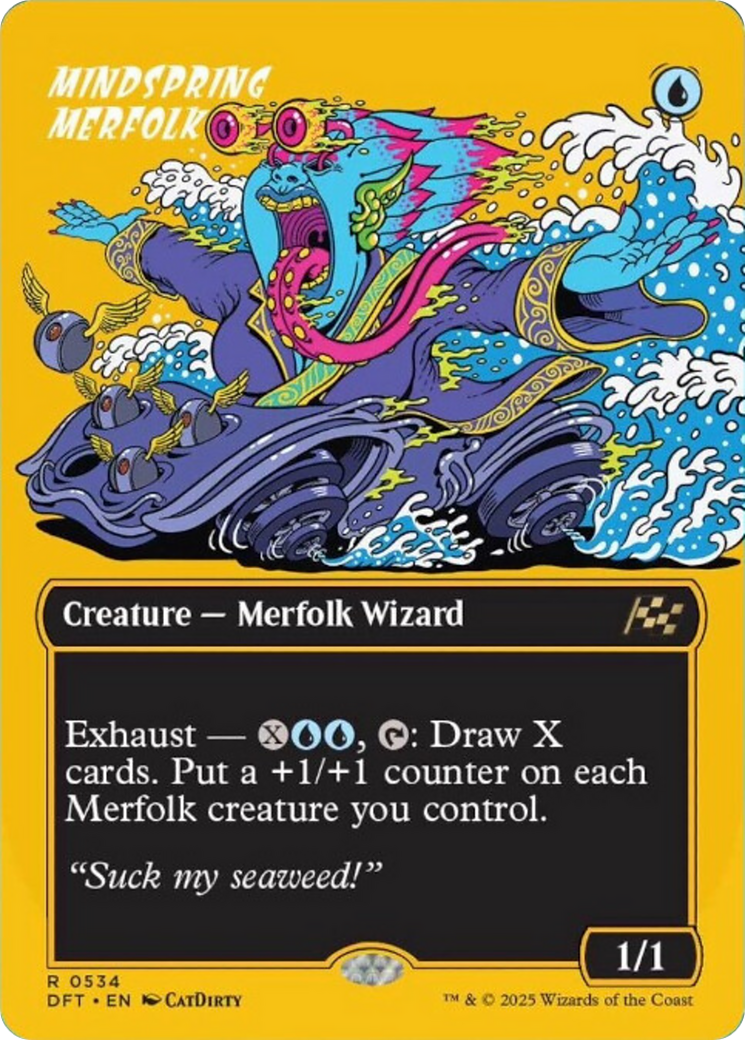 Mindspring Merfolk (Borderless) (First-Place Foil) [Aetherdrift] | RetroPlay Games