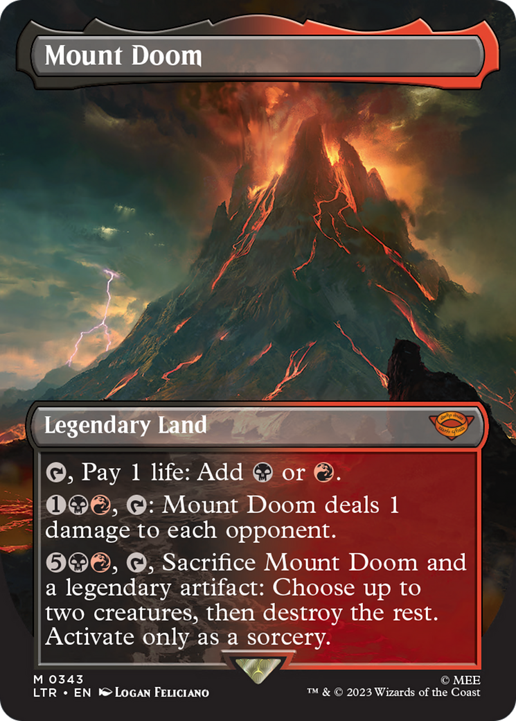 Mount Doom (Borderless Alternate Art) [The Lord of the Rings: Tales of Middle-Earth] | RetroPlay Games
