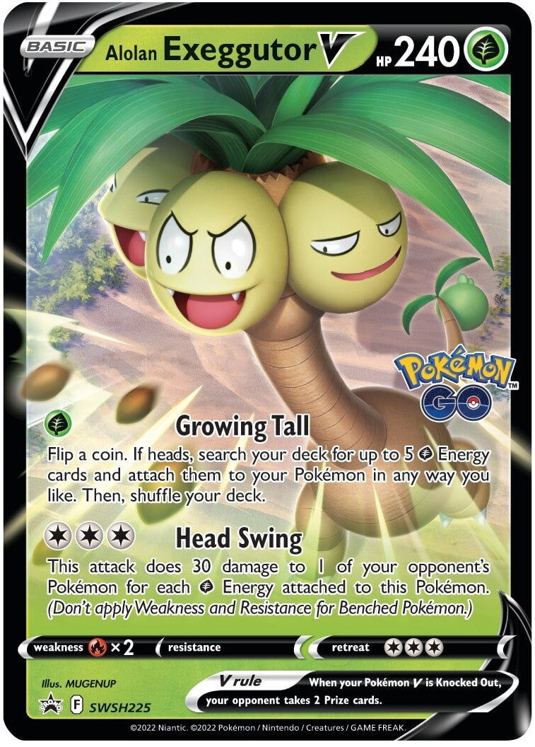 Alolan Exeggutor V (SWSH225) (Jumbo Card) [Sword & Shield: Black Star Promos] | RetroPlay Games