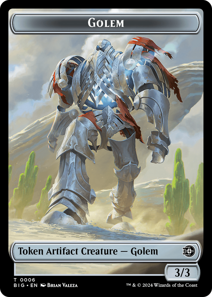 Treasure // Golem Double-Sided Token [Outlaws of Thunder Junction Tokens] | RetroPlay Games