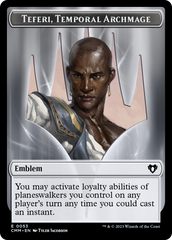 Clue // Emblem - Teferi, Temporal Archmage Double-Sided Token [Commander Masters Tokens] | RetroPlay Games