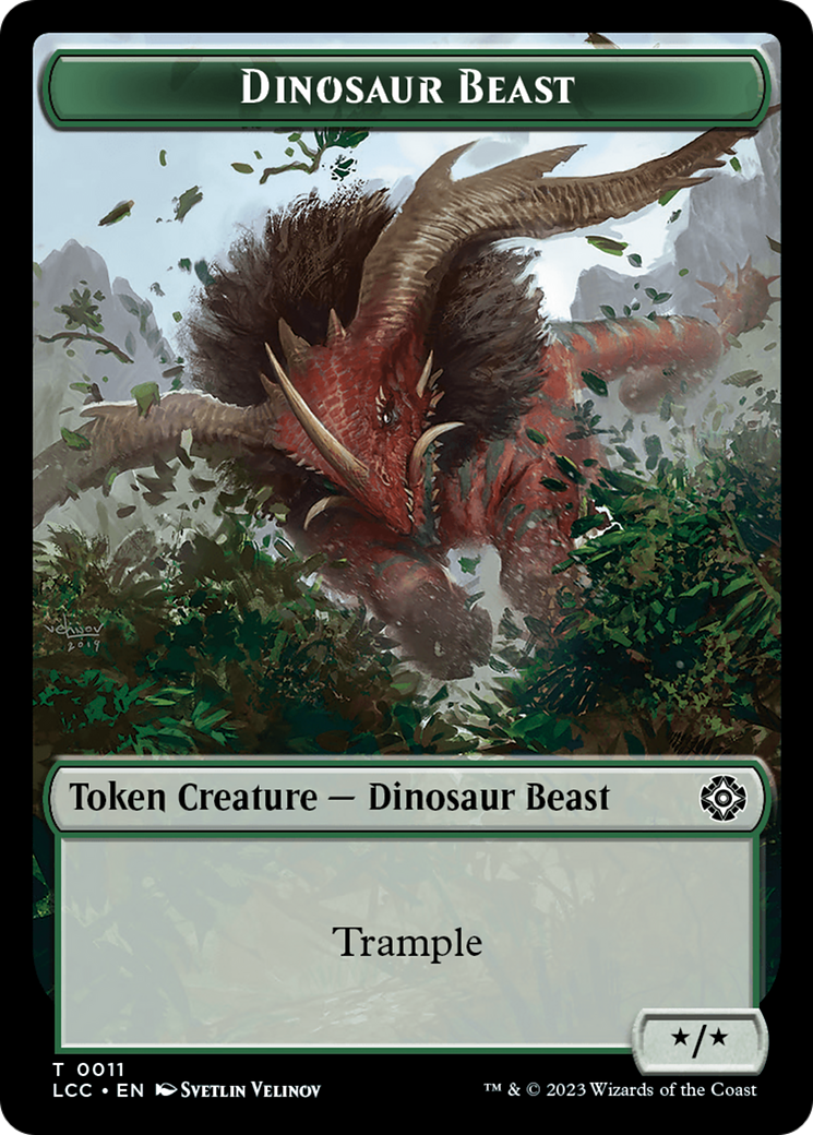 Dinosaur Beast // Dinosaur Double-Sided Token [The Lost Caverns of Ixalan Commander Tokens] | RetroPlay Games