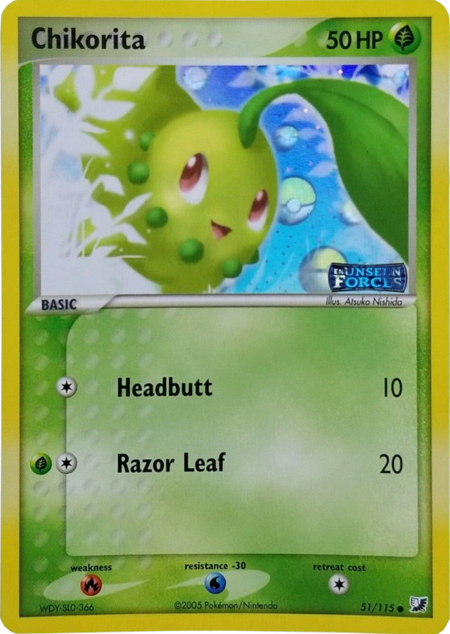 Chikorita (51/115) (Stamped) [EX: Unseen Forces] | RetroPlay Games