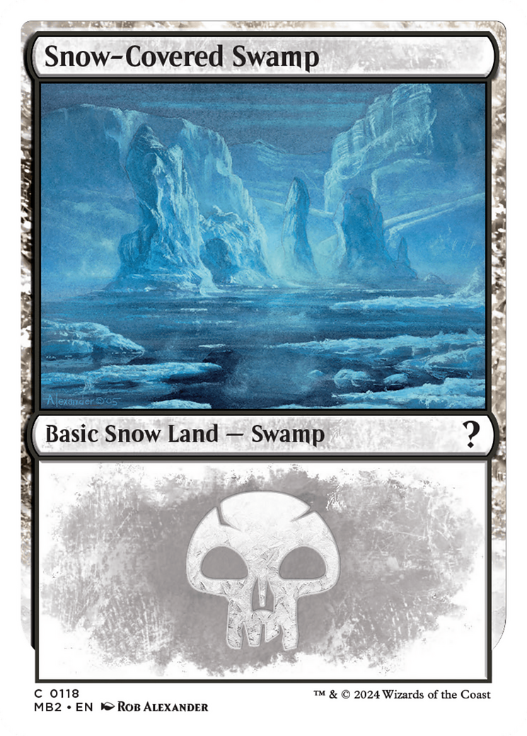 Snow-Covered Swamp (White Border) [Mystery Booster 2] | RetroPlay Games