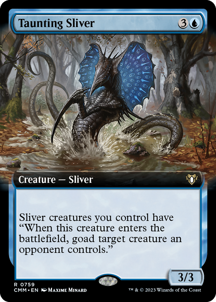 Taunting Sliver (Extended Art) [Commander Masters] | RetroPlay Games