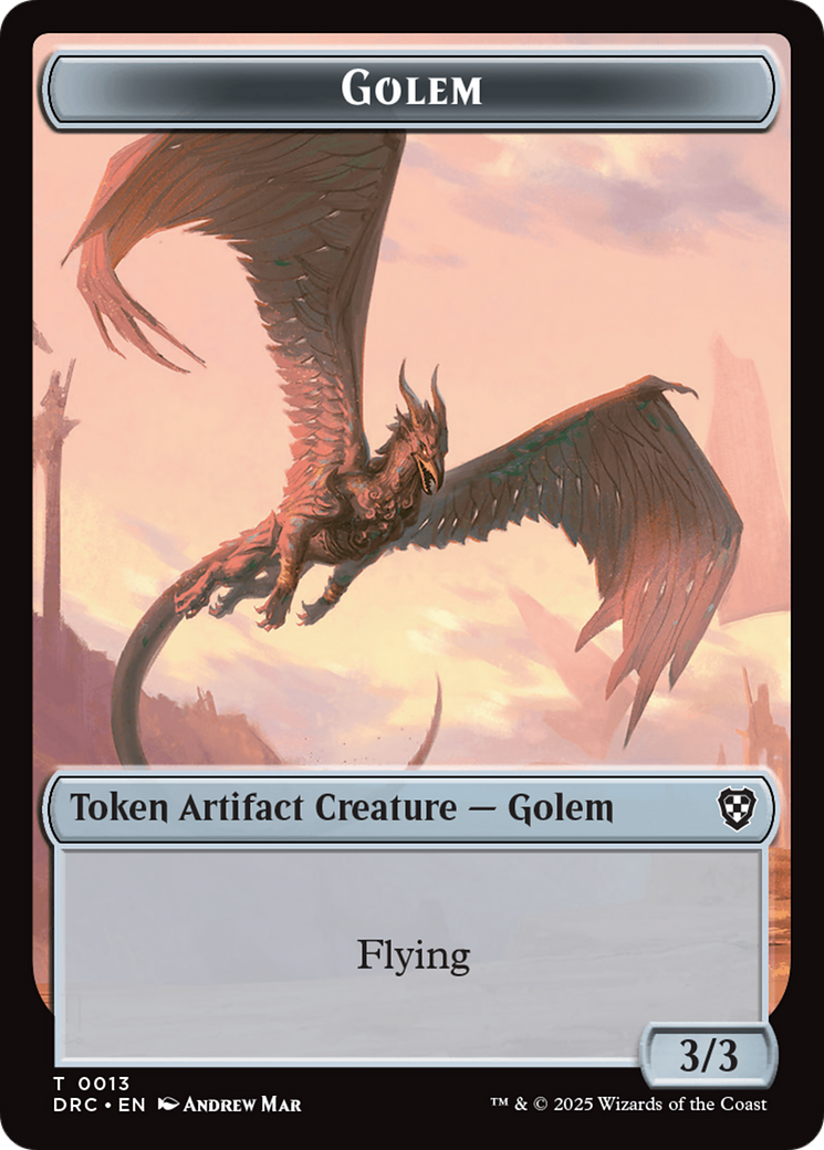 Golem (0013) // Nalaar Aetherjet Double-Sided Token [Aetherdrift Tokens] | RetroPlay Games
