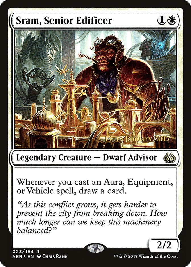 Sram, Senior Edificer [Aether Revolt Prerelease Promos] | RetroPlay Games