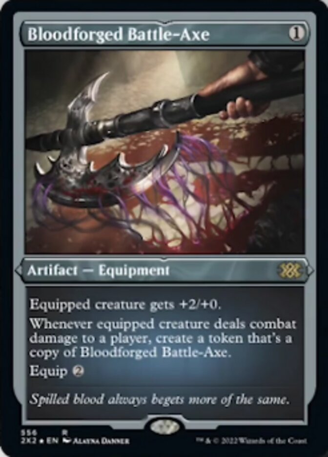 Bloodforged Battle-Axe (Foil Etched) [Double Masters 2022] | RetroPlay Games