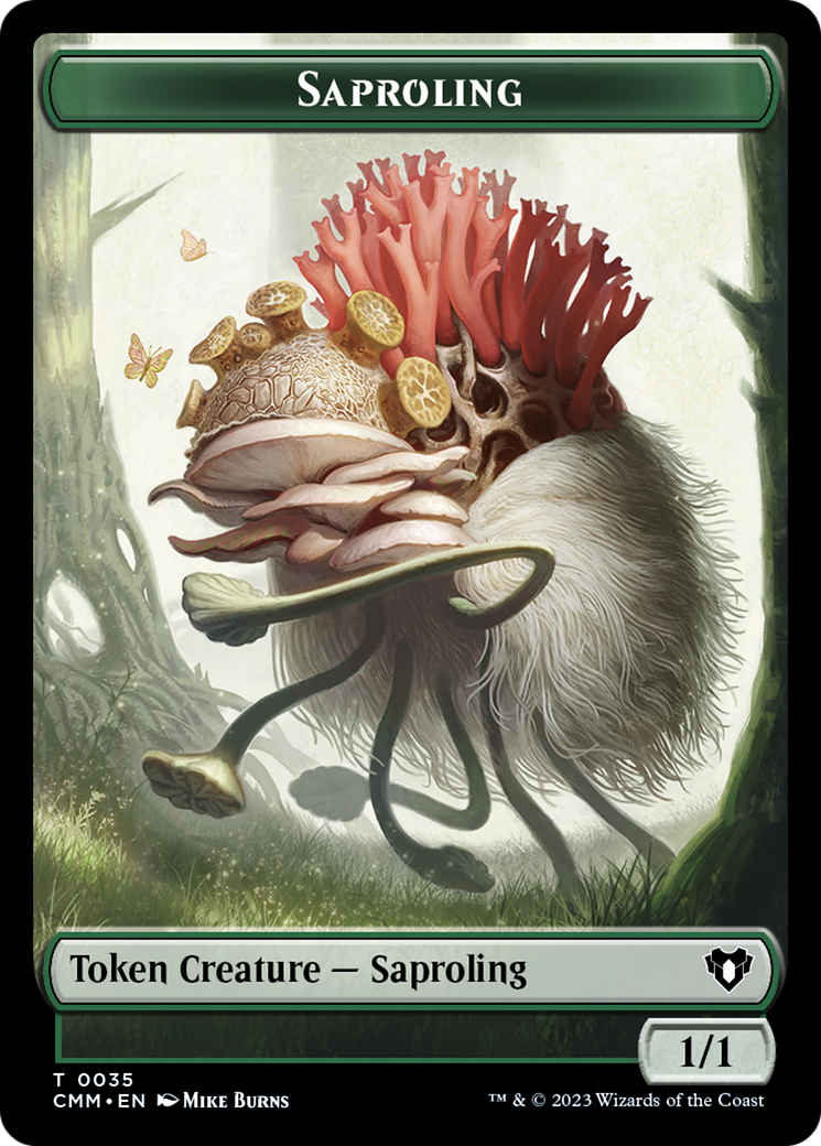Saproling // Dragon (0021) Double-Sided Token [Commander Masters Tokens] | RetroPlay Games