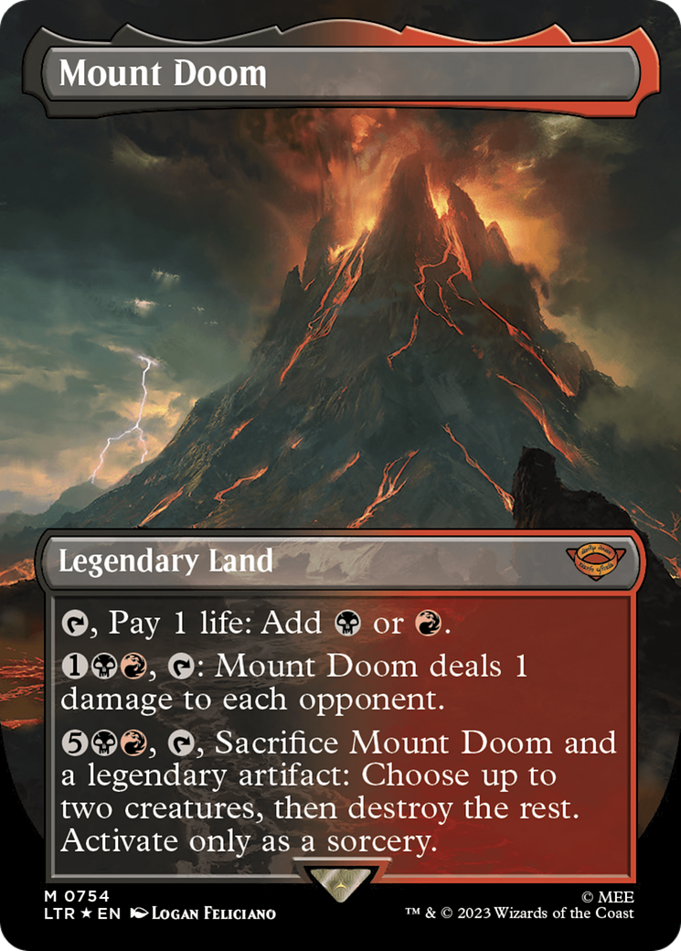 Mount Doom (Borderless) (Surge Foil) [The Lord of the Rings: Tales of Middle-Earth] | RetroPlay Games