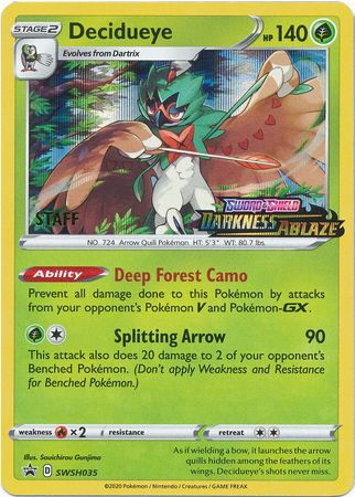 Decidueye (SWSH035) (Staff Prerelease Promo) [Sword & Shield: Black Star Promos] | RetroPlay Games