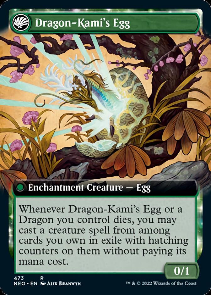 The Dragon-Kami Reborn // Dragon-Kami's Egg (Extended Art) [Kamigawa: Neon Dynasty] | RetroPlay Games