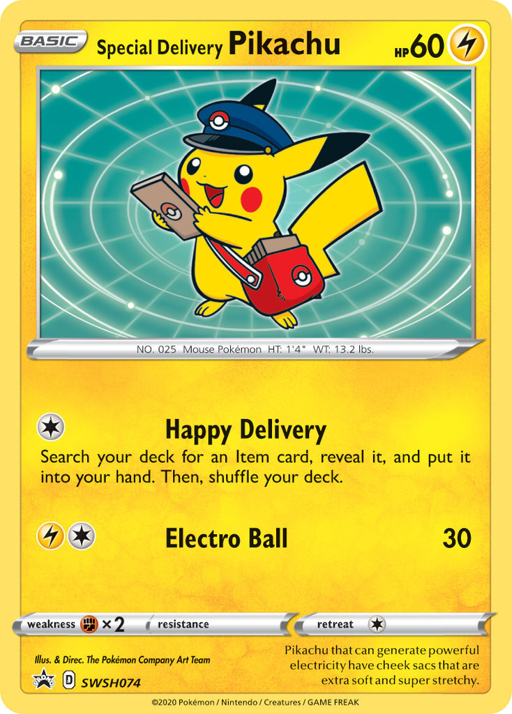 Special Delivery Pikachu (SWSH074) [Sword & Shield: Black Star Promos] | RetroPlay Games