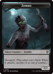 Timeless Dragon // Zombie (0007) Double-Sided Token [Aetherdrift Tokens] | RetroPlay Games