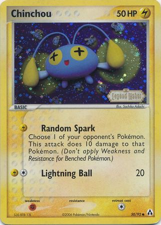 Chinchou (50/92) (Stamped) [EX: Legend Maker] | RetroPlay Games