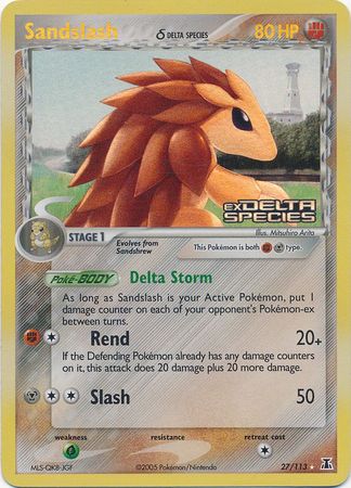 Sandslash (27/113) (Delta Species) (Stamped) [EX: Delta Species] | RetroPlay Games