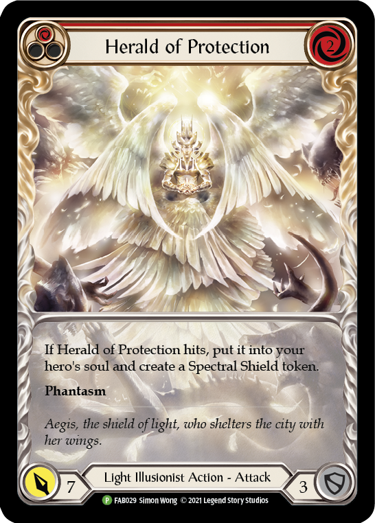 Herald of Protection (Red Extended Art) [FAB029] (Promo)  Rainbow Foil | RetroPlay Games