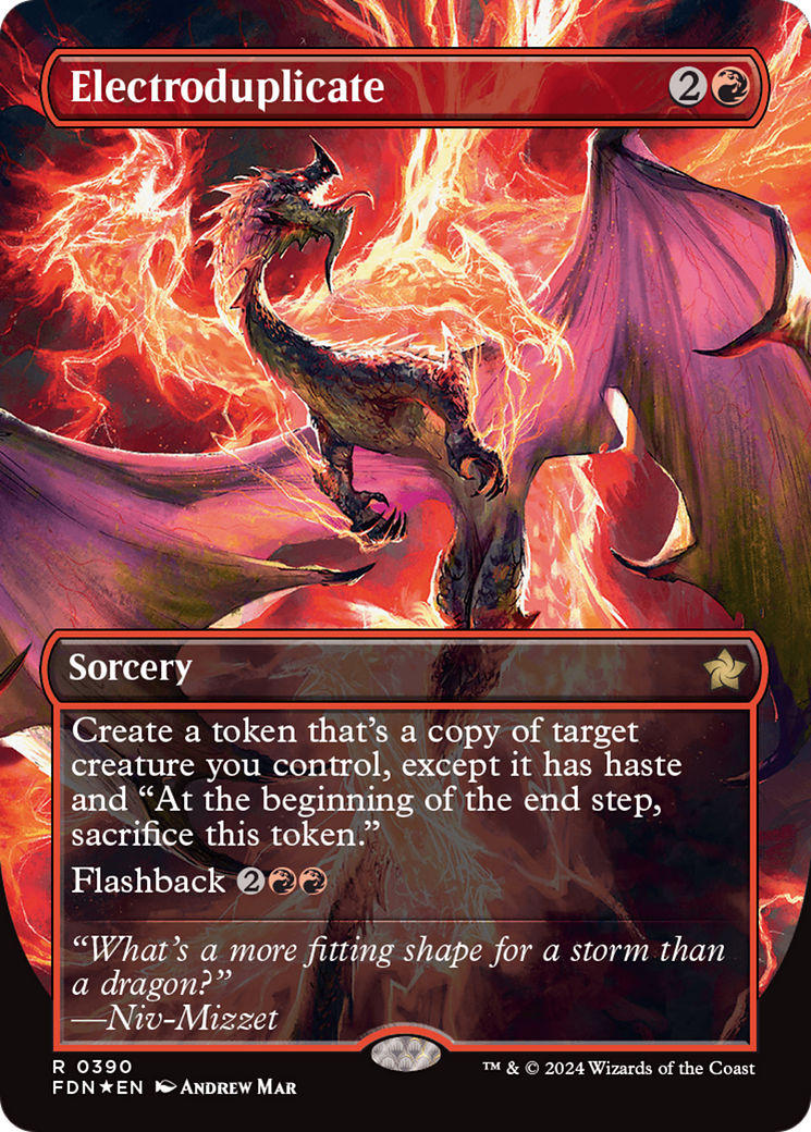 Electroduplicate (Borderless) (Mana Foil) [Foundations] | RetroPlay Games