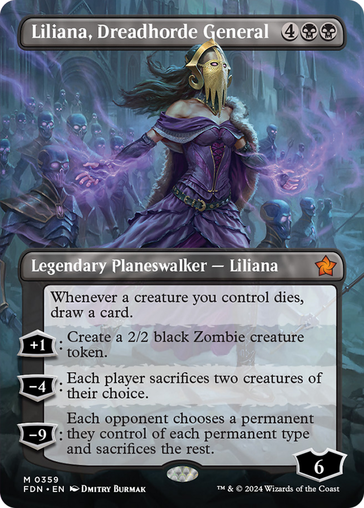 Liliana, Dreadhorde General (Borderless) [Foundations] | RetroPlay Games