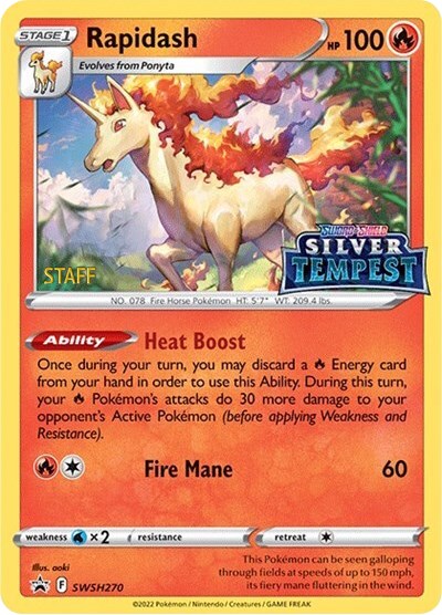 Rapidash (SWSH270) (Prerelease) (Staff) [Sword & Shield: Black Star Promos] | RetroPlay Games