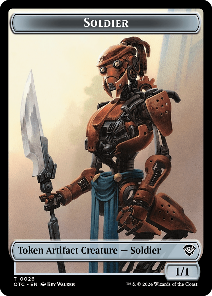 Elemental (0014) // Soldier (0026) Double-Sided Token [Outlaws of Thunder Junction Commander Tokens] | RetroPlay Games