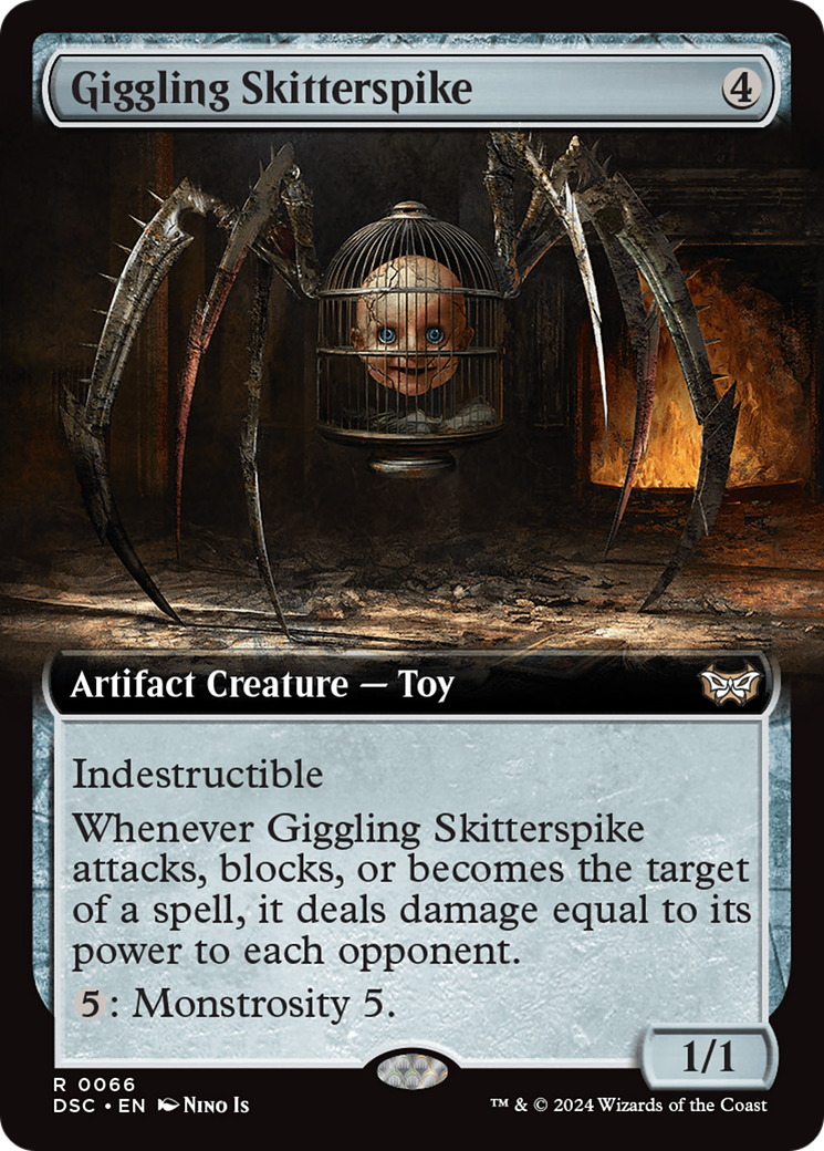 Giggling Skitterspike (Extended Art) [Duskmourn: House of Horror Commander] | RetroPlay Games