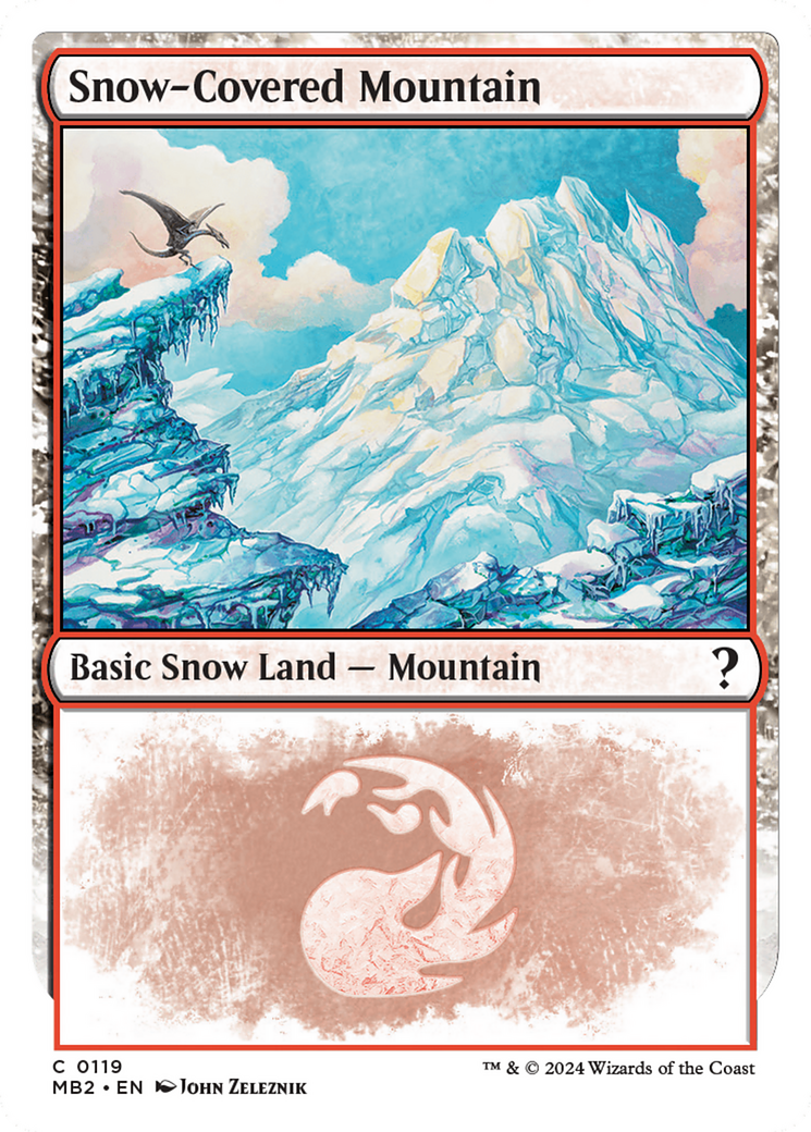 Snow-Covered Mountain (White Border) [Mystery Booster 2] | RetroPlay Games