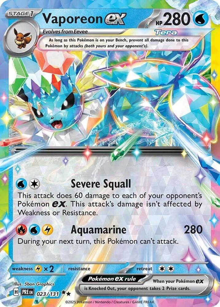 Vaporeon ex (023/131) [Scarlet & Violet: Prismatic Evolutions] | RetroPlay Games