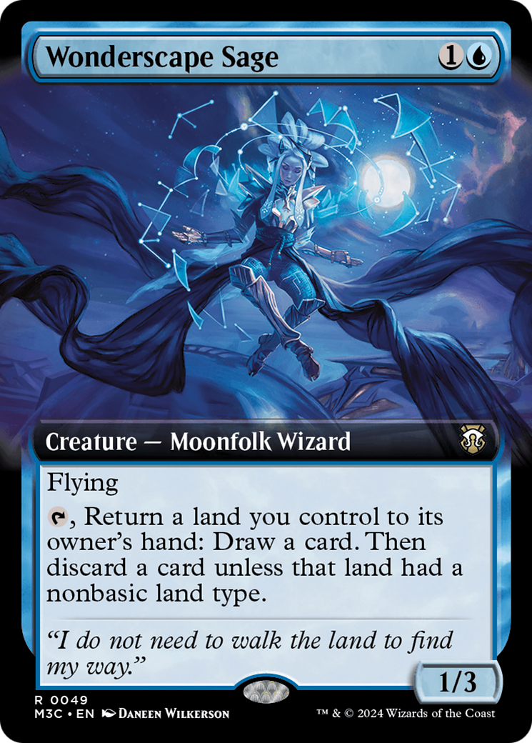 Wonderscape Sage (Extended Art) (Ripple Foil) [Modern Horizons 3 Commander] | RetroPlay Games