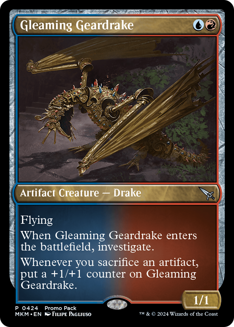 Gleaming Geardrake (Promo Pack) [Murders at Karlov Manor Promos] | RetroPlay Games