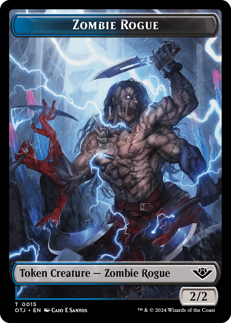 Zombie Rogue Token [Outlaws of Thunder Junction Tokens] | RetroPlay Games