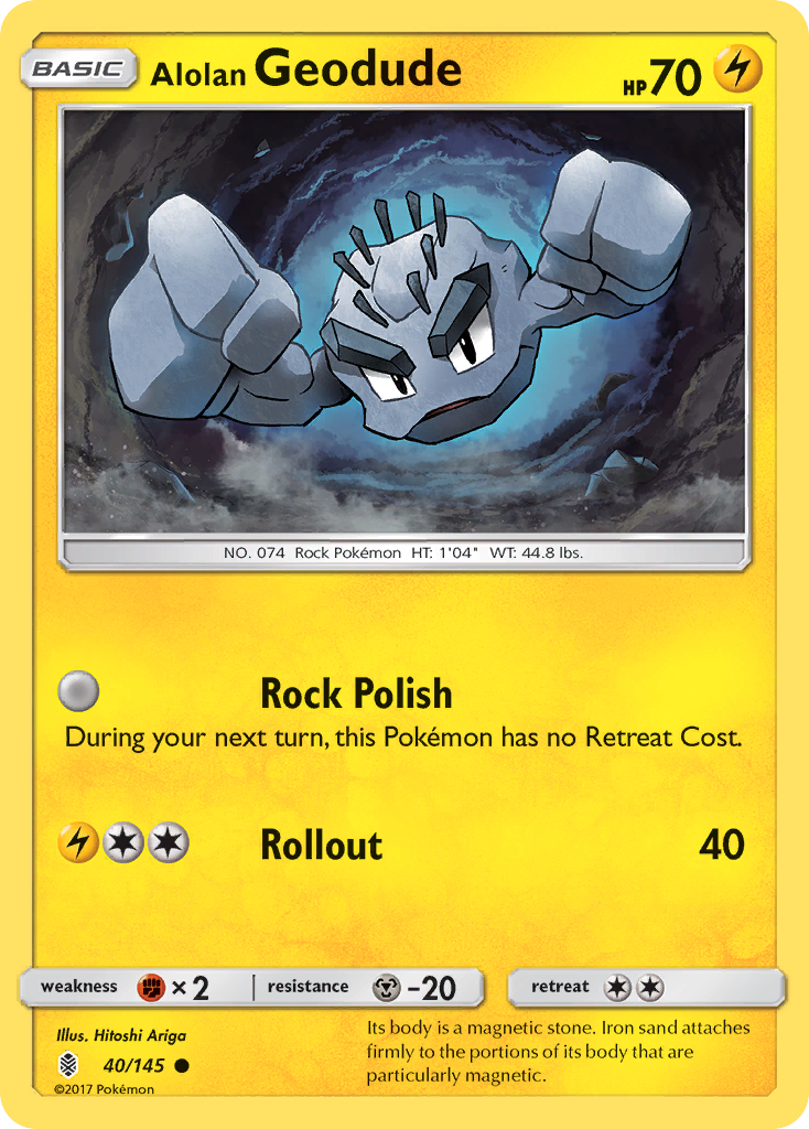 Alolan Geodude (40/145) [Sun & Moon: Guardians Rising] | RetroPlay Games