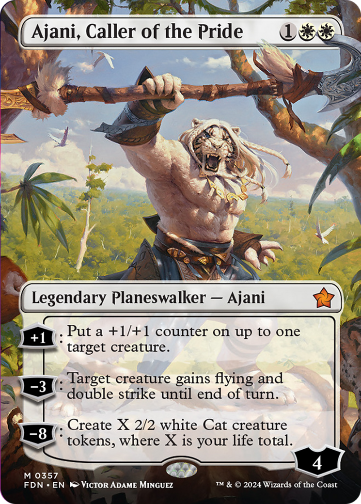 Ajani, Caller of the Pride (Borderless) [Foundations] | RetroPlay Games