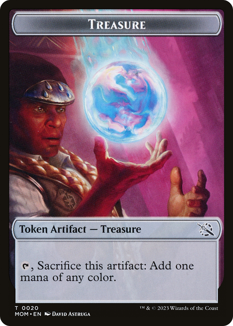 Treasure (20) // Teferi Akosa of Zhalfir Emblem Double-Sided Token [March of the Machine Tokens] | RetroPlay Games