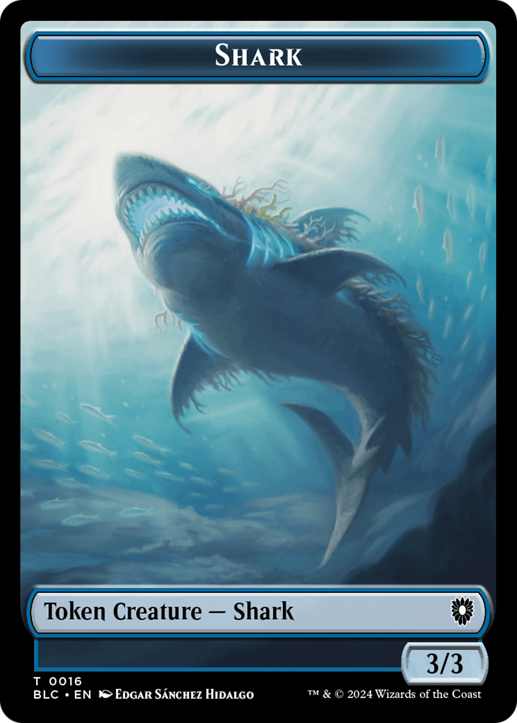 Elemental // Shark Double-Sided Token [Bloomburrow Commander Tokens] | RetroPlay Games