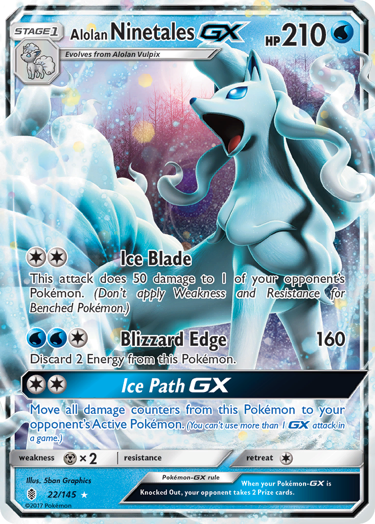 Alolan Ninetales GX (22/145) [Sun & Moon: Guardians Rising] | RetroPlay Games