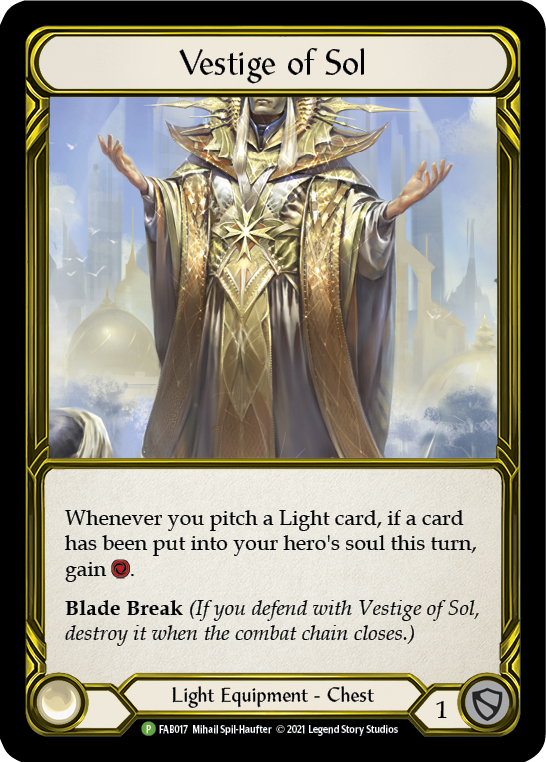 Vestige of Sol (Golden) [FAB017] (Promo)  Cold Foil | RetroPlay Games